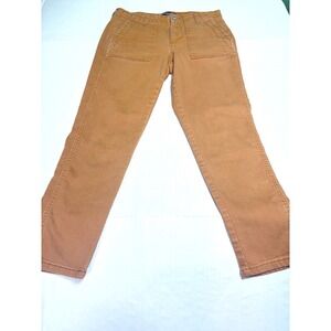 Stitch Star Womens Cargo Utility Pants Burnt Orange Size 8 Straight Leg Stretch